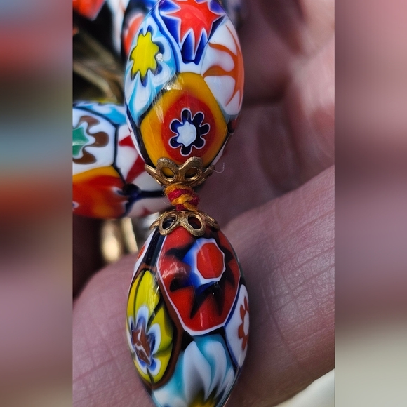 VTG VENETIAN MURANO MORETTI MILLEFIORI GLASS BEAD SET - Picture 12 of 12